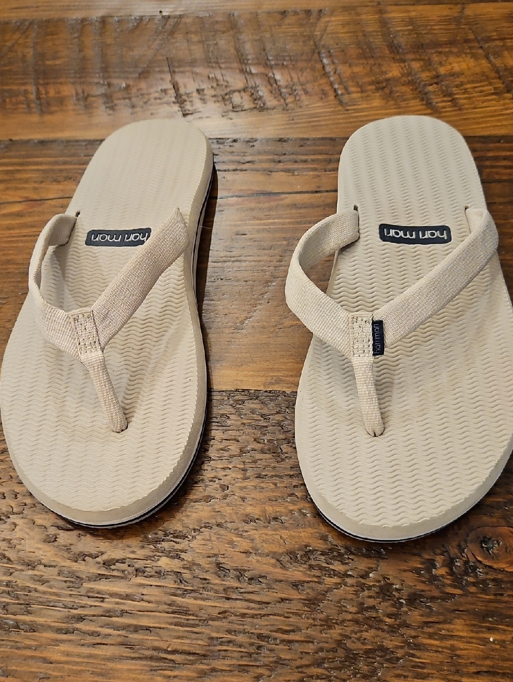 Hari Mari Sand Dune Beige Flip Flops with Fabric Straps